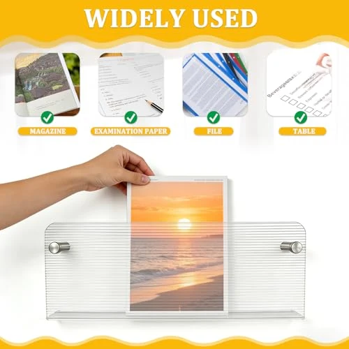 Zeitschriftenhalter Wand, Zeitschriftenhalter, Zeitungshalter Mit Langwelliger Glasstruktur, Zeitungsständer Wand Geeignet für Flure, Arbeitszimmer und Bürobereiche, 40 × 15 × 3,5 Cm, Transparent