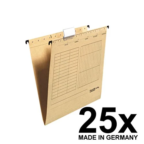 FALKEN 25x Hängemappe Recycling DIN A4 seitlich offen braun