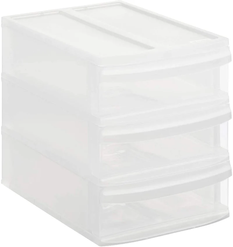 Rotho Systemix Schubladenbox 3 Schübe Büro Organizer aus PP Transparent