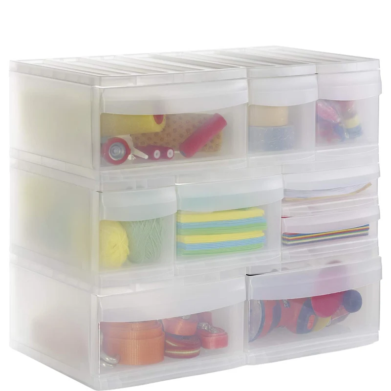 Rotho Systemix Schubladenbox 3 Schübe Büro Organizer aus PP Transparent