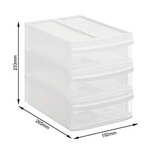 Rotho Systemix Schubladenbox 3 Schübe Büro Organizer aus PP Transparent