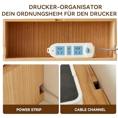 KIRIGEN Druckerständer Massivholz, Druckerregal, Drucker-Organizer
