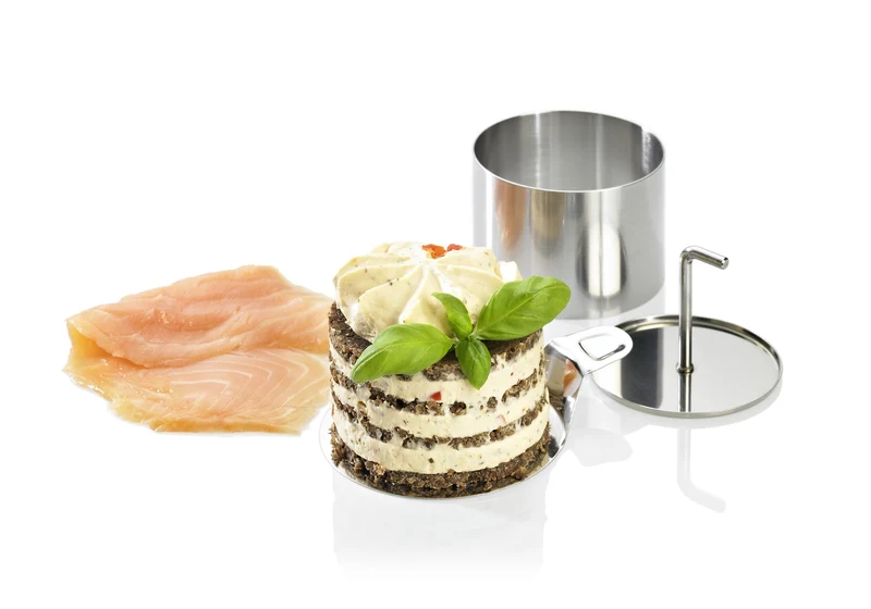 LURCH Speiseringe Edelstahl 8teilig 6 Ringe, 1 Drücker, 1 Grundplatte