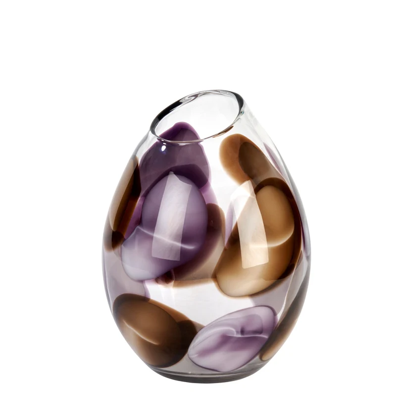 Lambert - Bagodar Vase Glas, violet mit Optik, H30,5cm D23cm