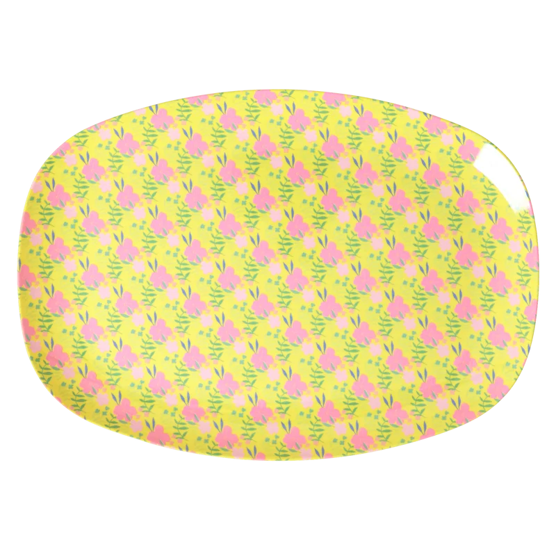 rice- Melamine Rectangular Plate with Sunny Days Print