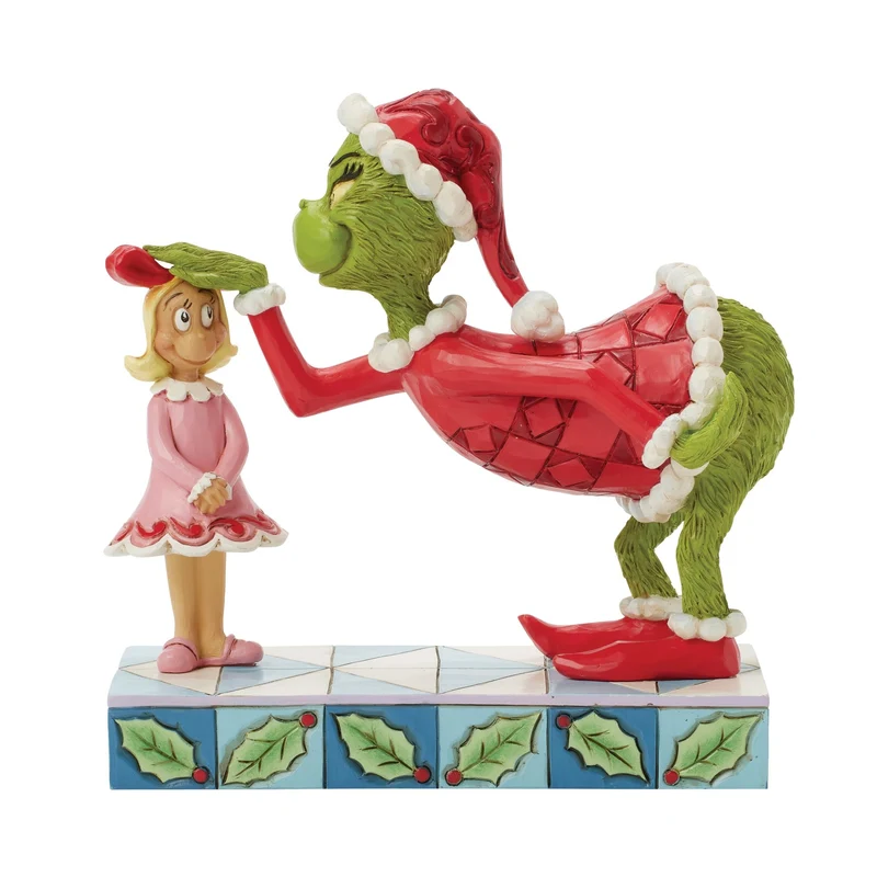 Die Figur des Grinch, der Cindy-Lou auf den Kopf tätschelt, Jim Shore 2025