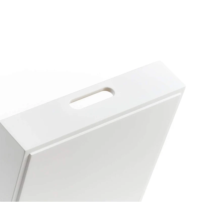 Zeller 13358 Aufbewahrungskiste, Bamboo, weiß, ca. 30 x 27 x 6 cm, stapelbar, seitliche Tragefgriffe, Ordnungsbox flach (Packung mit 4)