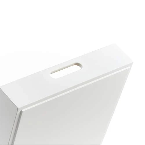 Zeller 13358 Aufbewahrungskiste, Bamboo, weiß, ca. 30 x 27 x 6 cm, stapelbar, seitliche Tragefgriffe, Ordnungsbox flach (Packung mit 4)