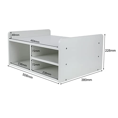 EasyPAG Druckerständer Schreibtisch Holz Druckerhalter Büro Organizer A4 Papierablage,Weiß