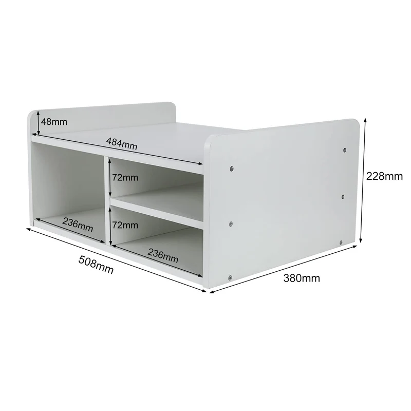 EasyPAG Druckerständer Schreibtisch Holz Druckerhalter Büro Organizer A4 Papierablage,Weiß