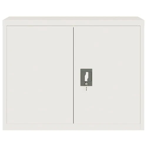 Aktenschrank Weiß 90x40x70 cm Stahl mit Einlegeboden abschließbar für Büro Arbeitszimmer Homeoffice Büromöbel zur Archivierung von Dokumenten und Ordnern