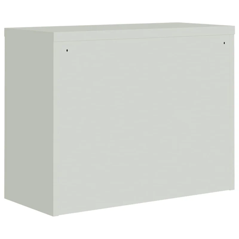 Aktenschrank Hellgrau und Blau aus pulverbeschichtetem Stahl 90x40x70 cm mit Einlegeboden abschließbar für Büro Homeoffice Arbeitszimmer Ordnung und Aufbewahrung