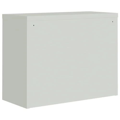 Aktenschrank Hellgrau und Blau aus pulverbeschichtetem Stahl 90x40x70 cm mit Einlegeboden abschließbar für Büro Homeoffice Arbeitszimmer Ordnung und Aufbewahrung