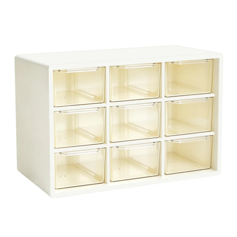 1 Stück Schubladenbox Kunststoff,9-Felder-Raster, transparent