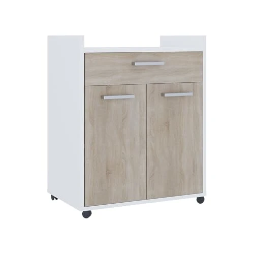 Vicco Rollcontainer Ansel, Weiß/Sonoma, 60 x 40 cm
