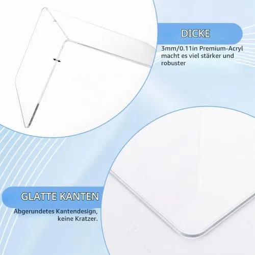 APACALI 16 Stück Buchstütze Acryl, 12X11.8X18.2CM Buchstützen für Regale, Transparente Buchständer, strapazierfähige Buchstützen zum Halten von Büchern, Bücherhalter für schwere Bücher, Zuhause, Büro