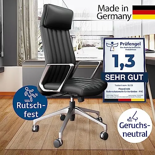 Floordirekt Bodenschutzmatte für Hartböden - Neo - transparente Bürostuhlunterlage Bodenmatte Stuhlunterlage - Stärke: 1,5 mm (Transparent, 150 x 200 cm)