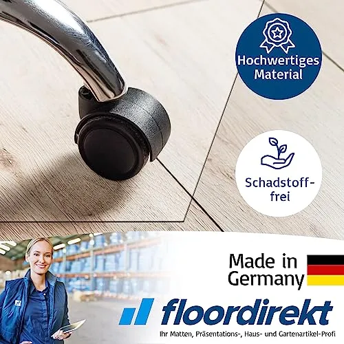 Floordirekt Bodenschutzmatte für Hartböden - Neo - transparente Bürostuhlunterlage Bodenmatte Stuhlunterlage - Stärke: 1,5 mm (Transparent, 150 x 200 cm)
