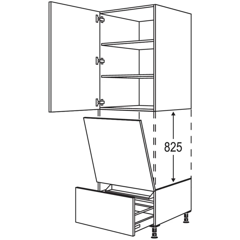 nobilia XL-Geräte-Umbau Geschirrspüler geeignet für Nischenhöhe: 825 mm / GGSP45-1X 45 cm