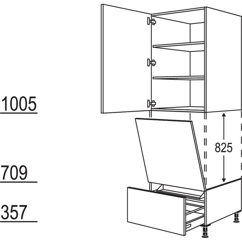 nobilia XL-Geräte-Umbau Geschirrspüler geeignet für Nischenhöhe: 825 mm / GGSP45-1X 45 cm