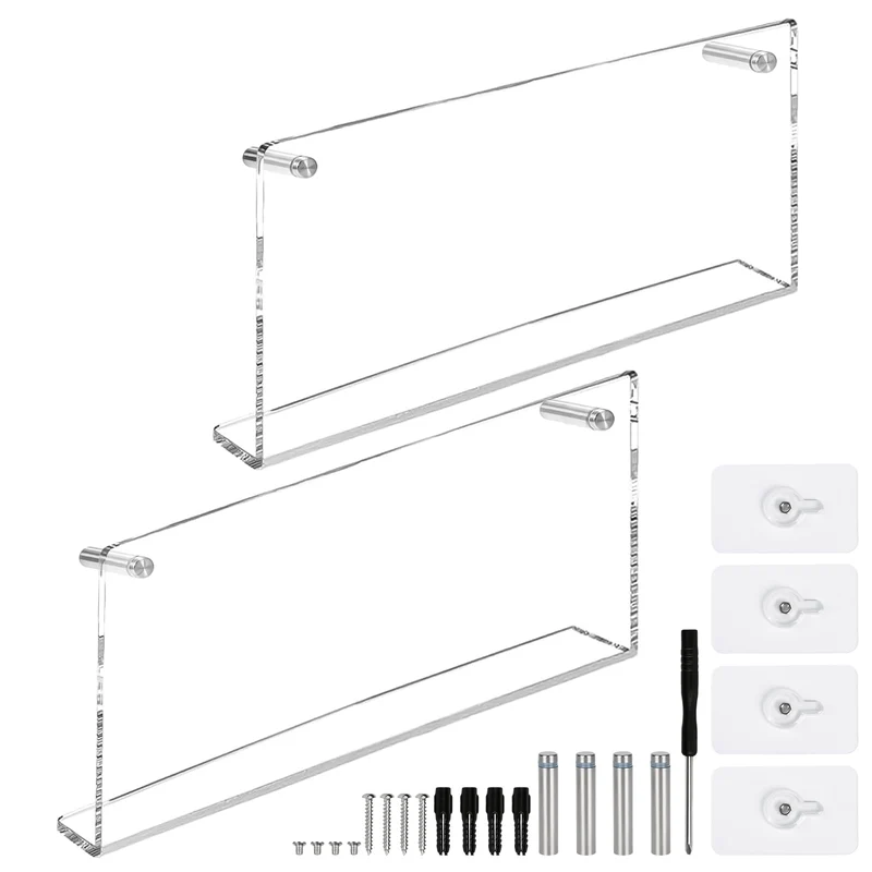 Acryl Zeitschriftenhalter Wand - 2 Stück Magazinhalter 40CM Zeitschriftenständer Transparente Prospekthalter Bücherregal Organizer für Büro Brief Schlafzimmer Schulen Wohnzimmer