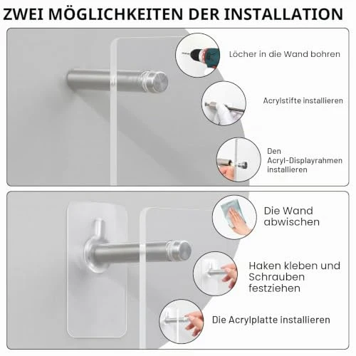 Acryl Zeitschriftenhalter Wand - 2 Stück Magazinhalter 40CM Zeitschriftenständer Transparente Prospekthalter Bücherregal Organizer für Büro Brief Schlafzimmer Schulen Wohnzimmer