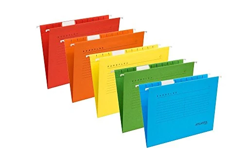 Jalema 2652742200 Hängemappen Euroflex, Hängeregister DIN A4, seitlich offen, Sichtreiter, FSC®-zertifiziert, 25er Packung, rot