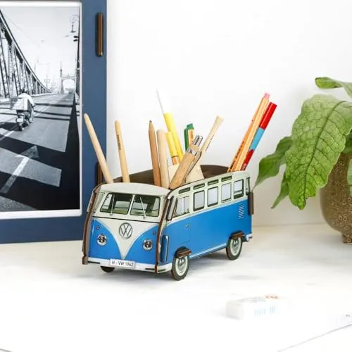 Werkhaus Stifthalter, VW Bus T1, Blau,Einheitsgröße