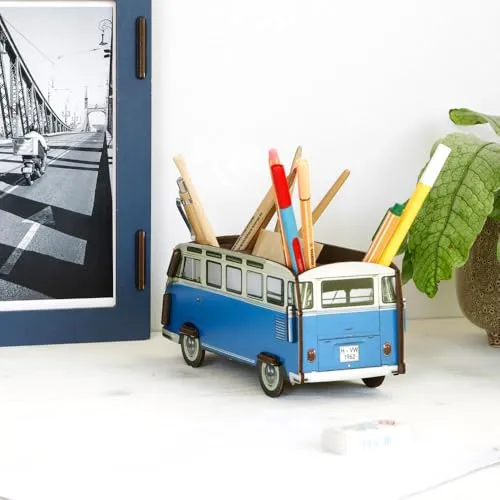 Werkhaus Stifthalter, VW Bus T1, Blau,Einheitsgröße