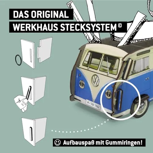 Werkhaus Stifthalter, VW Bus T1, Blau,Einheitsgröße