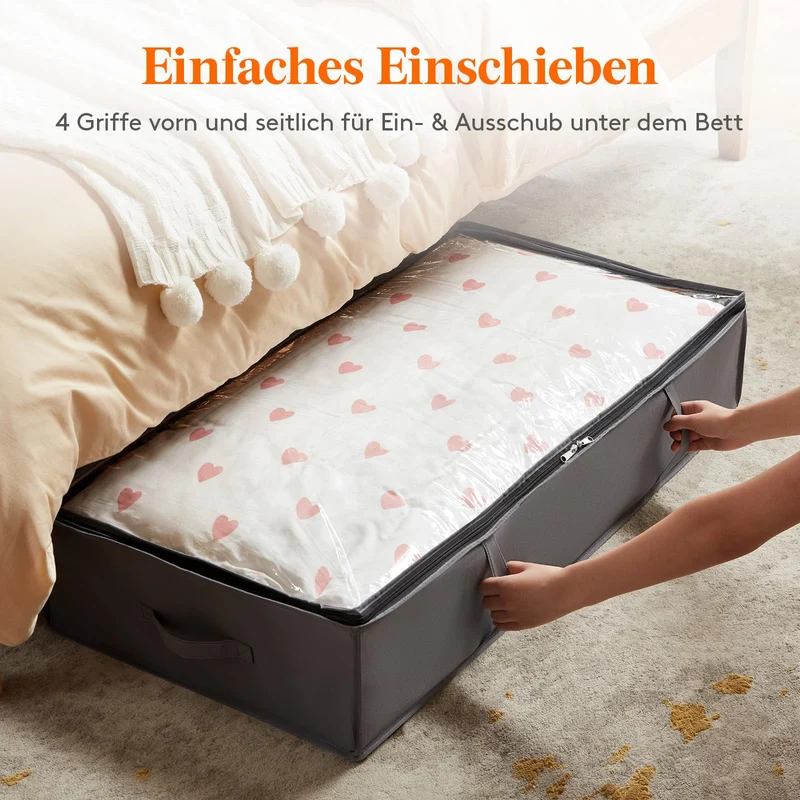 Lifewit Aufbewahrungstasche 95L, Unterbettkommode, Transporttasche 4 Stück