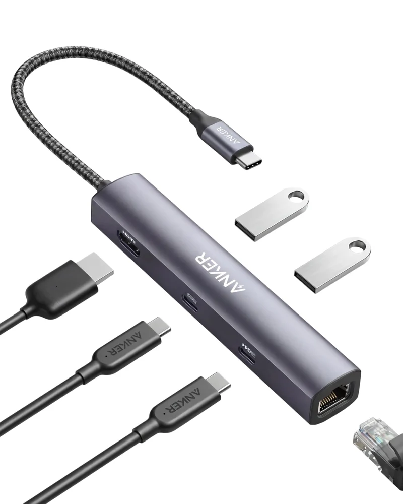 Anker PowerExpand 6-in-1 USB-C Ethernet Adapter, 4K HDMI, 1Gbps