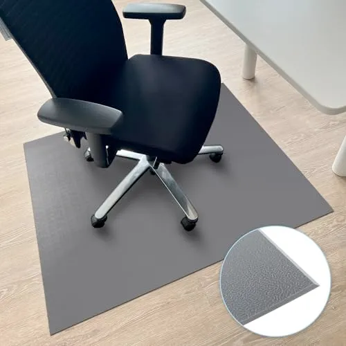 Floordirekt Bodenschutzmatte 90 x 120 cm, Dunkelgrau - mit abgeschrägter Kante - Bürostuhl Unterlage aus PVC, Bodenschutz, Unterlegmatte, Schutzmatte für Laminat, Parkett, Hartböden (Kleopatra)