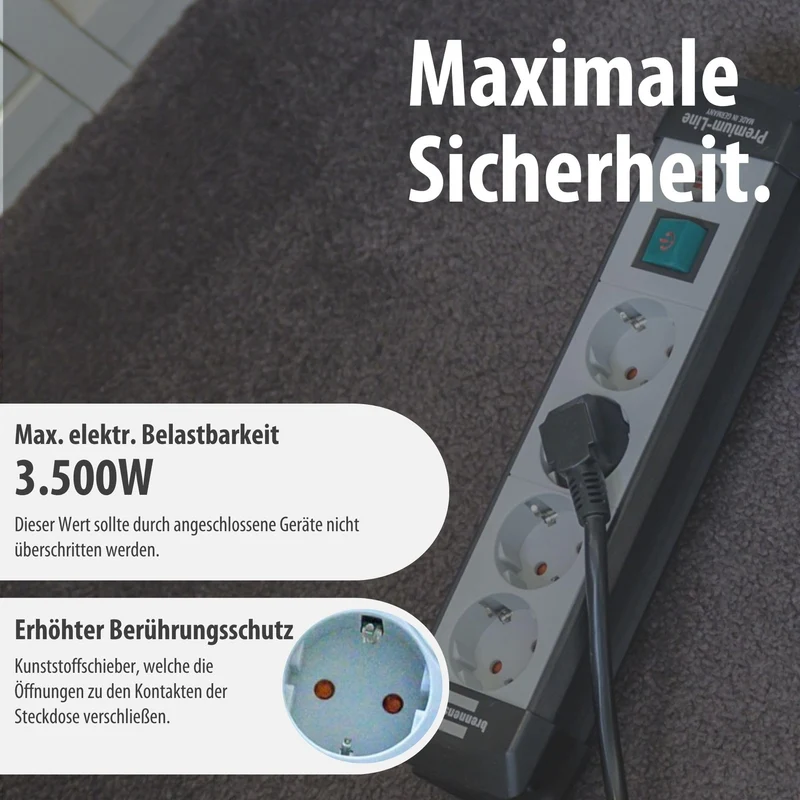 Brennenstuhl Premium-Line Steckdosenleiste 4-Fach, 5m