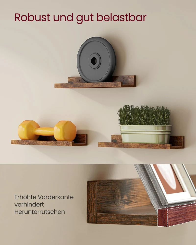 VASAGLE Wandregal, 3er Set, Schweberegale, Breite 38 cm