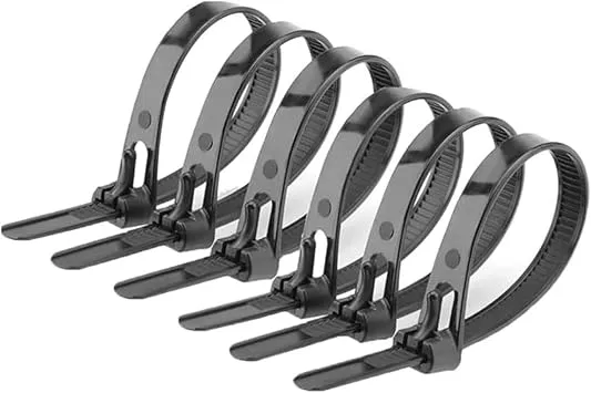 Offgridtec 100 Stk. wiederverschließbare Kabelbinder 7,6×300 mm (schwarz)