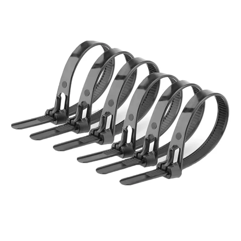 Offgridtec 100 Stk. wiederverschließbare Kabelbinder 7,6×300 mm (schwarz)