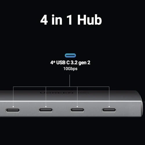UGREEN USB C Hub 10 Gbps, Adapter mit 4 USB C 3.2 Ports (10cm)