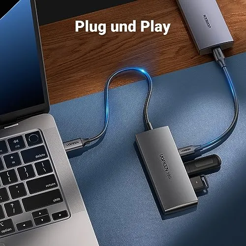 UGREEN USB C Hub 10 Gbps, Adapter mit 4 USB C 3.2 Ports (10cm)