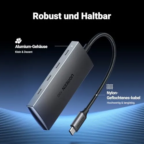 UGREEN USB C Hub 10 Gbps, Adapter mit 4 USB C 3.2 Ports (10cm)