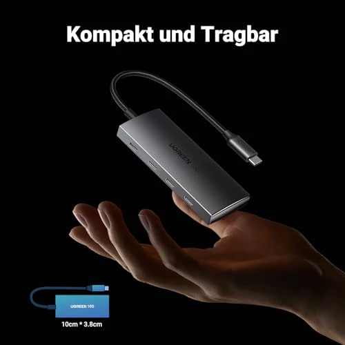 UGREEN USB C Hub 10 Gbps, Adapter mit 4 USB C 3.2 Ports (10cm)