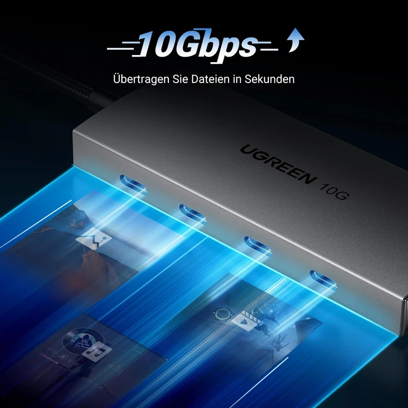 UGREEN USB C Hub 10 Gbps, Adapter mit 4 USB C 3.2 Ports (10cm)