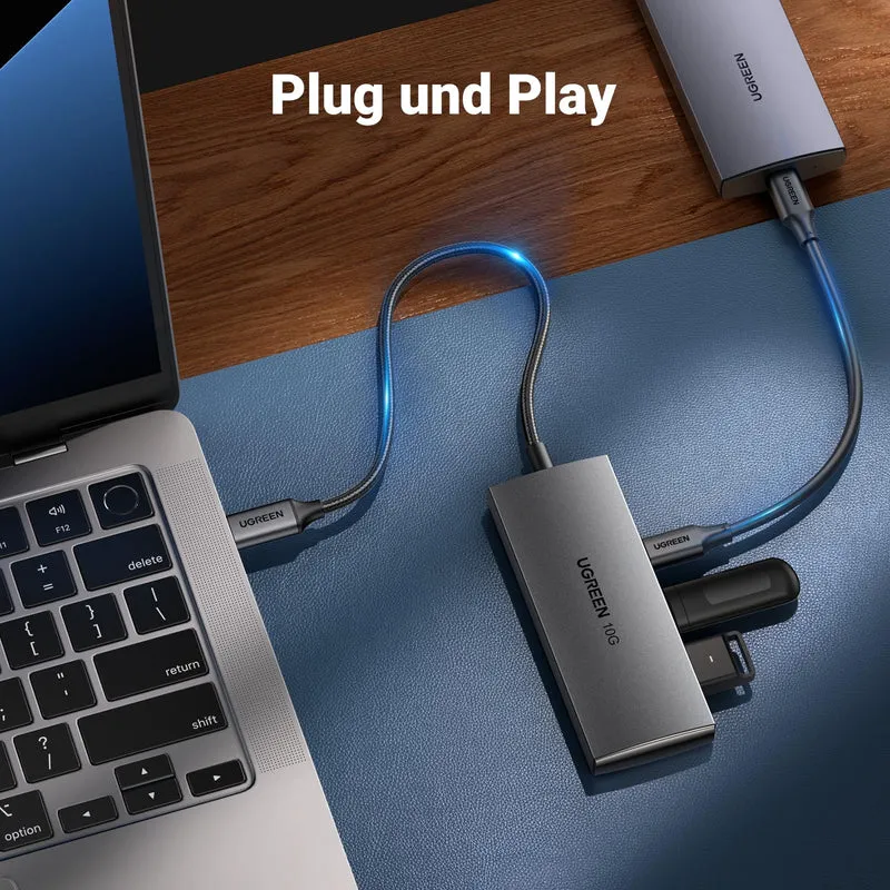 UGREEN USB C Hub 10 Gbps, Adapter mit 4 USB C 3.2 Ports (10cm)