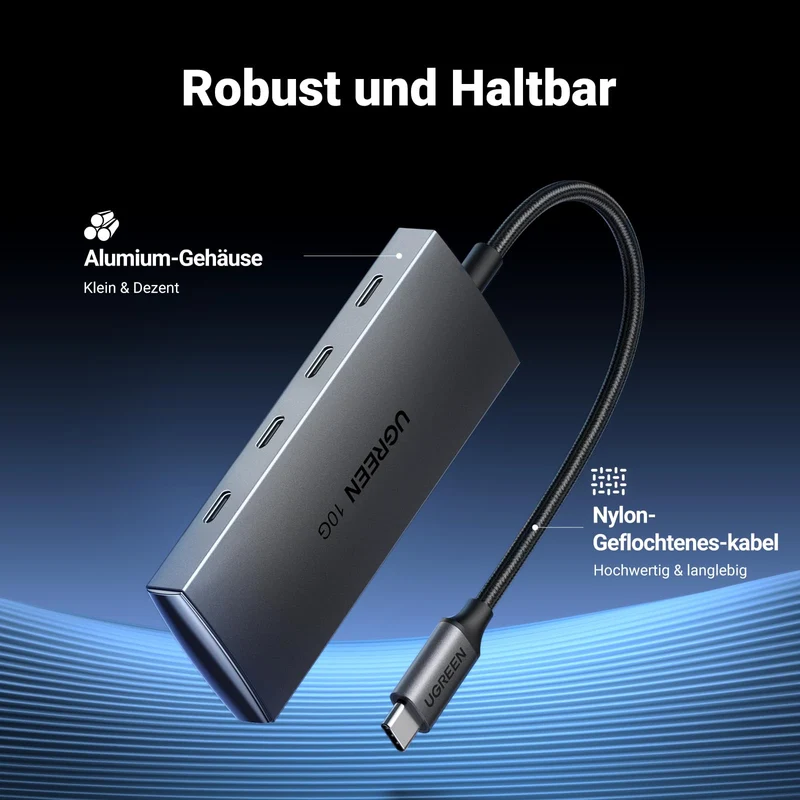 UGREEN USB C Hub 10 Gbps, Adapter mit 4 USB C 3.2 Ports (10cm)