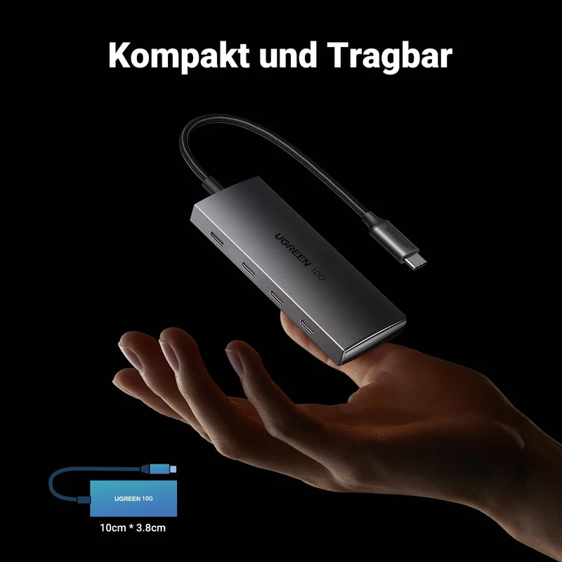UGREEN USB C Hub 10 Gbps, Adapter mit 4 USB C 3.2 Ports (10cm)