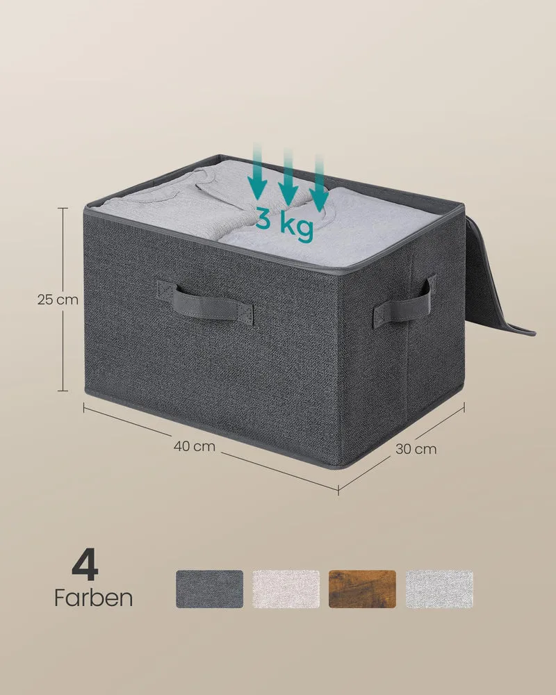 SONGMICS Aufbewahrungsbox mit Deckel, 3er Set, faltbare Stoffbox