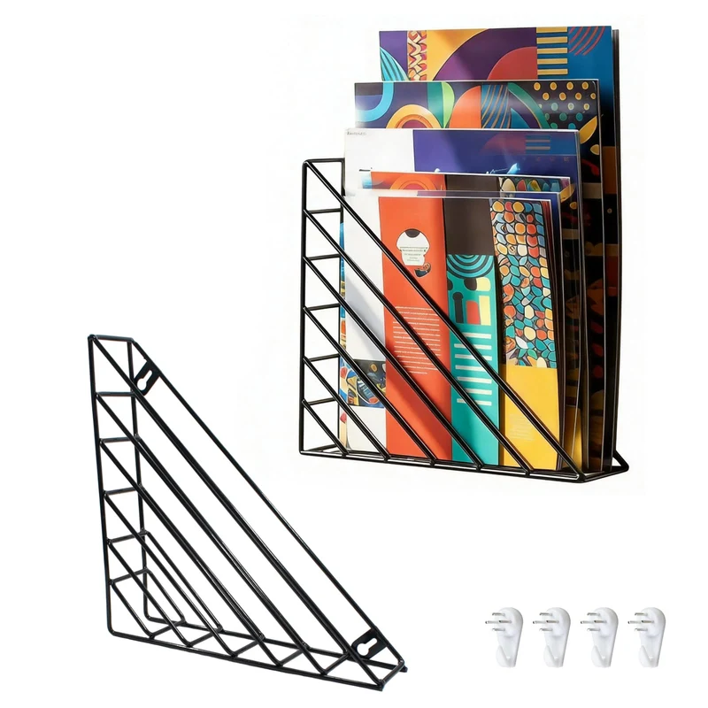 2 Stück Zeitschriftenhalter Wand Magazinhalter aus Metall