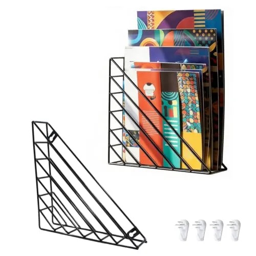 2 Stück Zeitschriftenhalter Wand Magazinhalter aus Metall