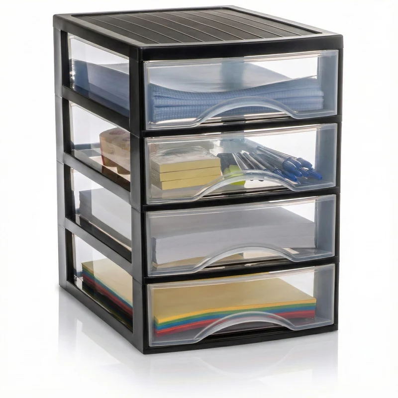 Hausfelder Schubladenbox A4, 4 Schubladen, 36,5x26x36,5cm