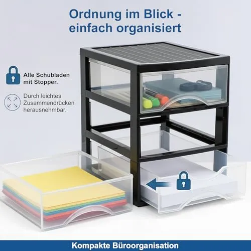 Hausfelder Schubladenbox A4, 4 Schubladen, 36,5x26x36,5cm